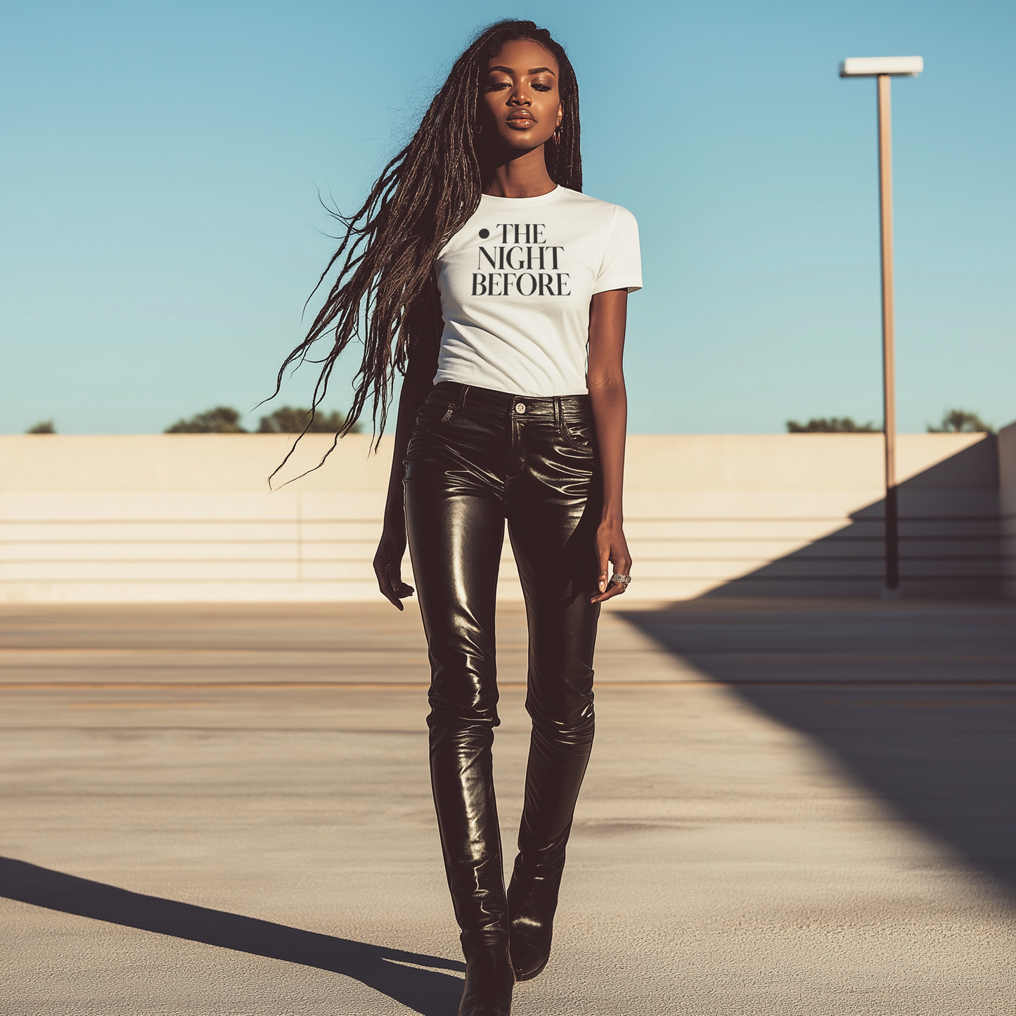 “The Night Before “ “Eve Luxe Tee”
This name combines the essence of anticipation (“Eve” symbolizing the night before) with luxury, style, and empowerment. It’s short, memorable, and oozes sophistication and fashion-forward appeal.